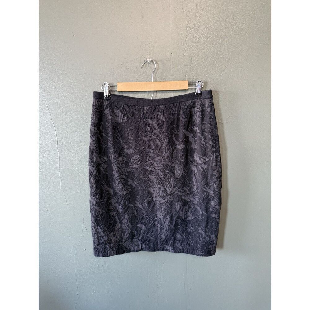 Eileen Fisher Womens Black Straight Line Knit Skirt Size Medium